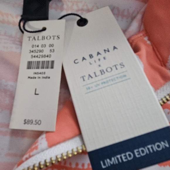 CABANA LIFE BY TALBOT 1/2 ZIP PULLOVER WOMENS L NWT - Picture 9 of 9